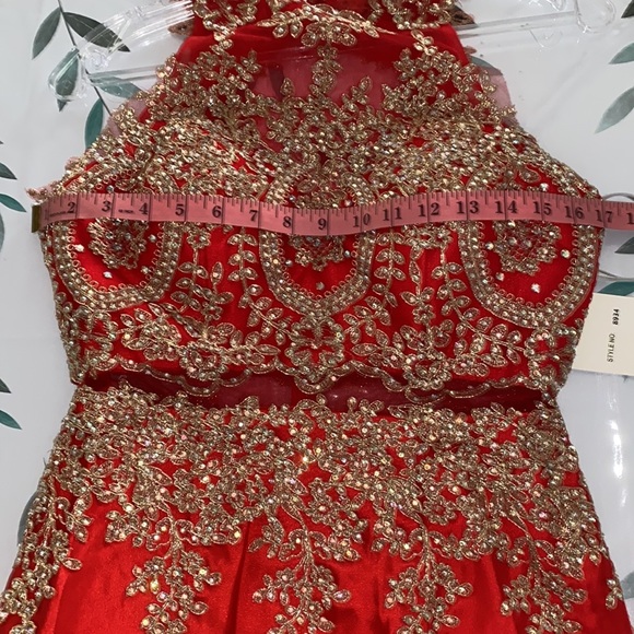 Embroidered Bodice Mermaid Gown Cut Out Back by Cinderella Divine 8934 - Picture 7 of 8